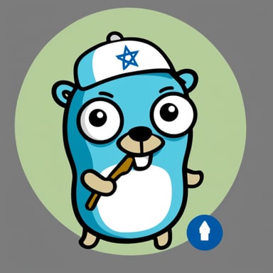 Go blue gopher as Israeli flag gopher.