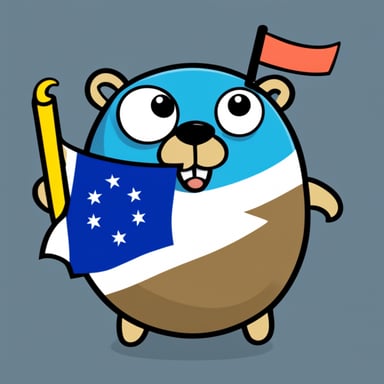 Israeli flag with Go Blue Gopher as the football gopher