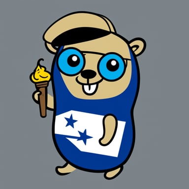 Israeli flag with Go Blue Gopher as the football gopher