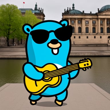 Happy Go Blue Gopher in Berlin