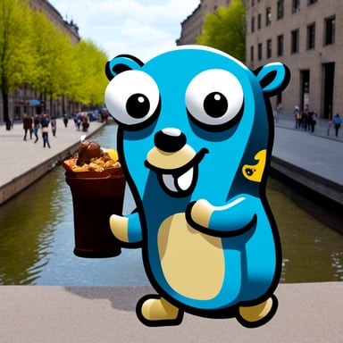 Happy Go Blue Gopher in Berlin