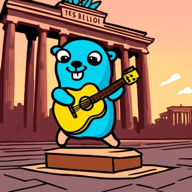 Happy Go Blue Gopher in Berlin