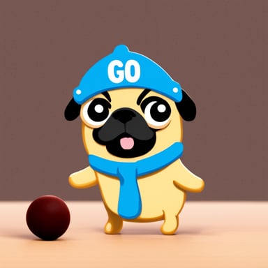 Go Blue Gopher as a pug dog