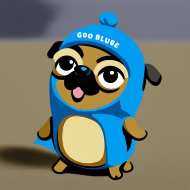 Go Blue Gopher as a pug dog