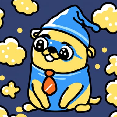 Go Blue Gopher as a pug dog