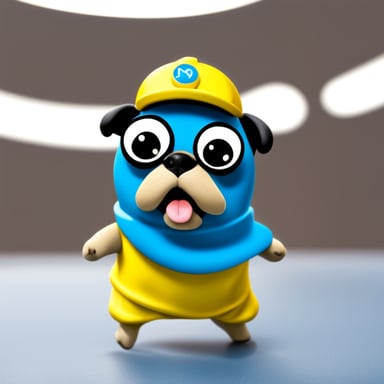 Go Blue Gopher as a pug dog