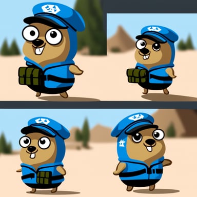 Go Blue Gopher dressed in Israeli army uniform.