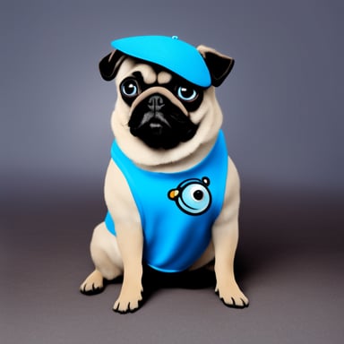 Go Blue Gopher as a girl pug dog named Livi