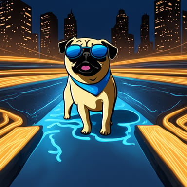 Go Blue Gopher as a girl pug dog named Livi
