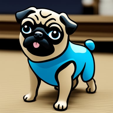 Go Blue Gopher as a girl pug dog named Livi
