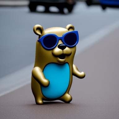 A blue gopher, named Go Blue Gopher, tired of the weather in Warsaw.