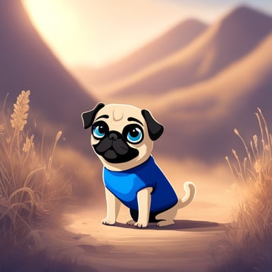 Go blue gopher as a dog of breed pug named Livi.