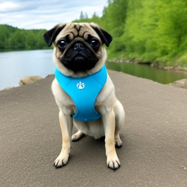 Go blue gopher as a dog of breed pug named Livi.
