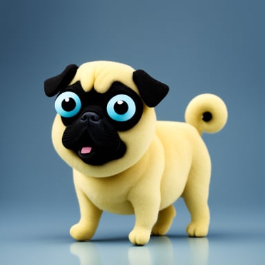 Go blue gopher as Livi, a pug with its name on the collar.