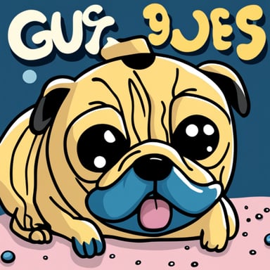 Go blue gopher as Livi, the female pug.