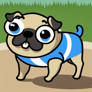 Go blue gopher as big pug named Livi