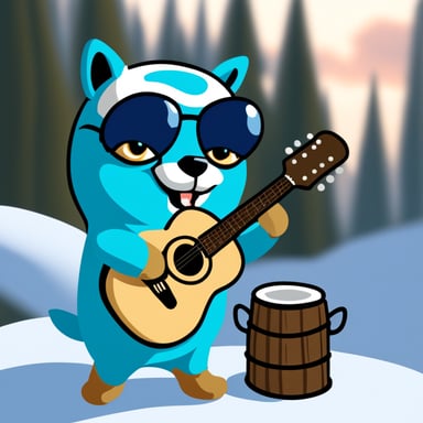 Go blue gopher as Siberian wildcat