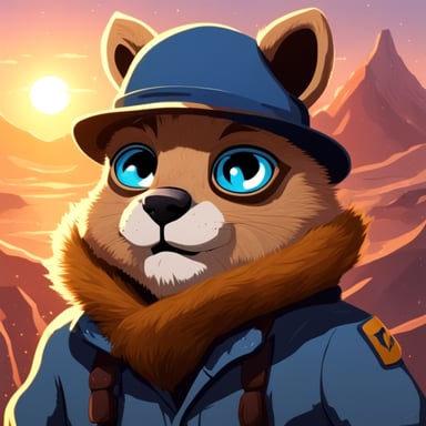 Go blue gopher as Siberian wildcat
