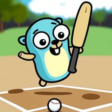Go Blue Gopher playing cricket.