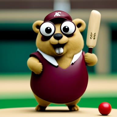 Go Blue Gopher as the cricket bowler.
