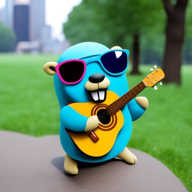 Go blue gopher as hippie gopher.