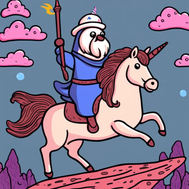 Go Blue Gopher riding a unicorn.