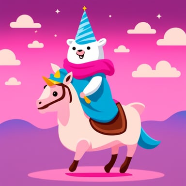 Go Blue Gopher riding a unicorn.
