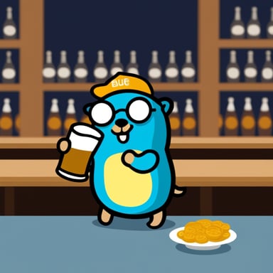 Go Blue Gopher drinking beer in Germany.