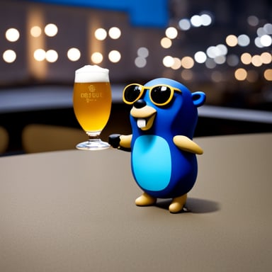 Go Blue Gopher drinking beer in Germany.