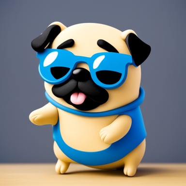 Go Blue Gopher as Pug Dog Livi