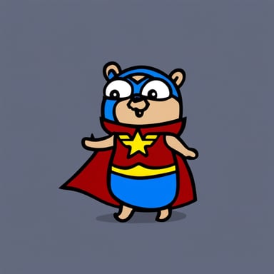 Go blue gopher as Wonder Woman