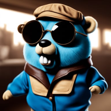 Go Blue Gopher as Nicolas Cage with maximum realism and 4K.