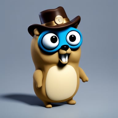 Go Blue Gopher as Nicolas Cage with maximum realism and 4K.