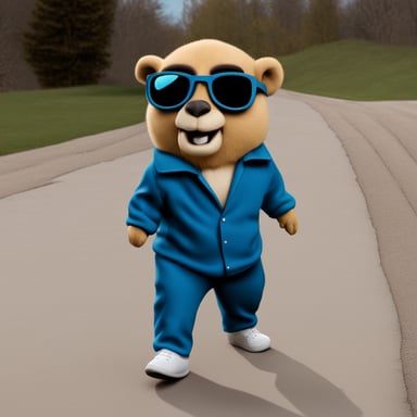 Go Blue Gopher as Nicolas Cage with maximum realism and 4K.