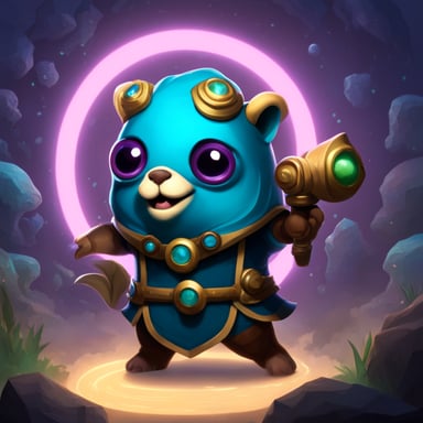 Go blue gopher as Nautilus, the League of Legends champion.
