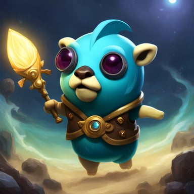 Go blue gopher as Nautilus, the League of Legends champion.