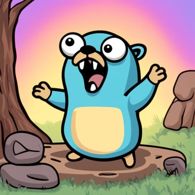 Go blue gopher doing joy Jitsu choking a bug.