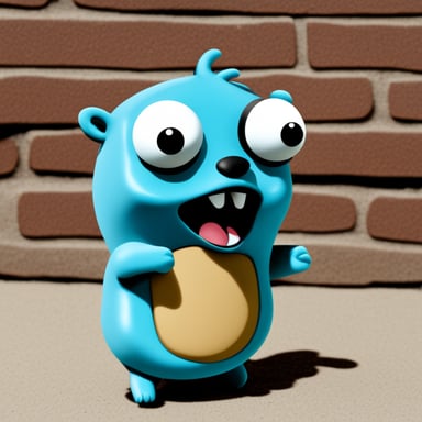 Go blue gopher doing joy Jitsu choking a bug.