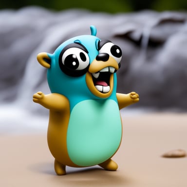 Go blue gopher doing joy Jitsu choking a bug.