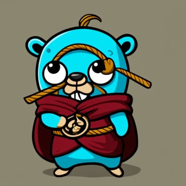 Go Blue Gopher doing jiu jitsu, choking a bug.