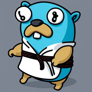 Go Blue Gopher doing jiu jitsu, choking a bug.