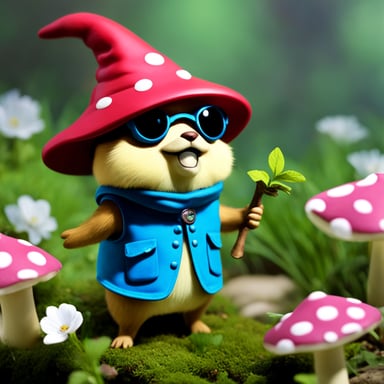 Go Blue Gopher as Teemo, the League of Legends champion, planting shrooms.