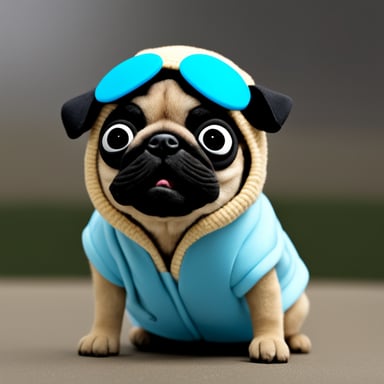 Go Blue Gopher as Livi, the girl pug, with her name written