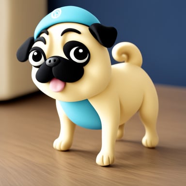 Go Blue Gopher as Livi, the girl pug, with her name written