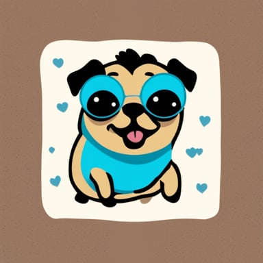 Go Blue Gopher as Livi, the girl pug, with Livi written and her tongue out.