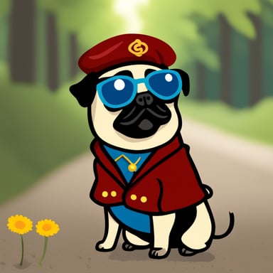 Go Blue Gopher as Livi the female pug.