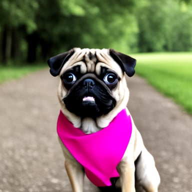 Go Blue Gopher as Livi the female pug, with Livi written on her collar.
