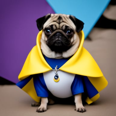 Go Blue Gopher as Livi the female pug, with Livi written on her collar.
