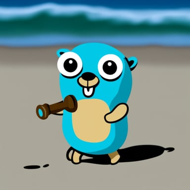 Go Blue Gopher at the beach