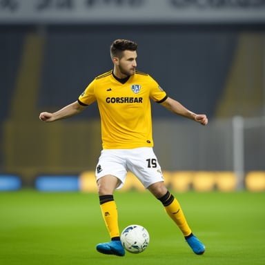 Go Blue Gopher in Dynamo Dresden jersey